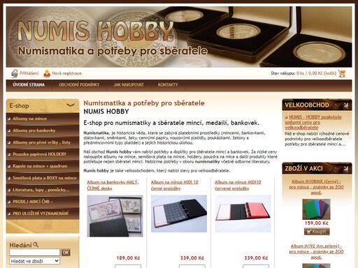 numis-hoby je internetový obchod pro sběratele. nakoupíte zde alba na mince, pouzdra na mince a bankovky, pamětní mince...