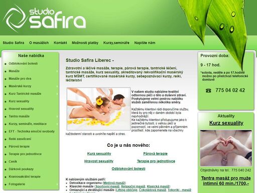 studio safira - zdravotní a léčivé masáže, omlazující masáže, akreditované masérské kurzy, sebepoznávací kurzy, reiki, tantra, rozvoj osobnosti