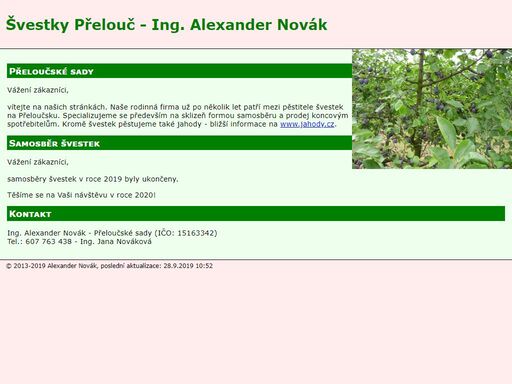 rodinná firma přeloučské sady - ing. alexander novák patří mezi pěstitele švestek na přeloučsku.