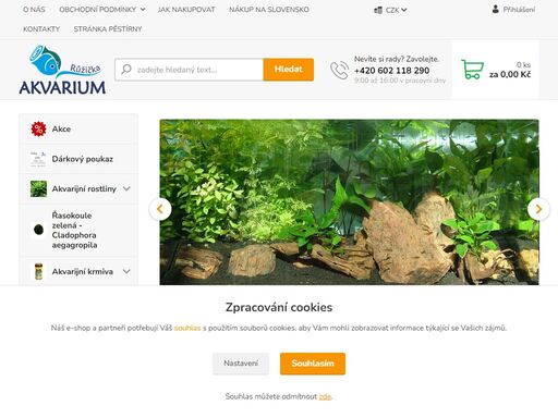 pěstírna akvarijních ryb a rostlin. v našem e-shopu naleznete kompletní sortiment vybavenína potřeb pro akvaristy.