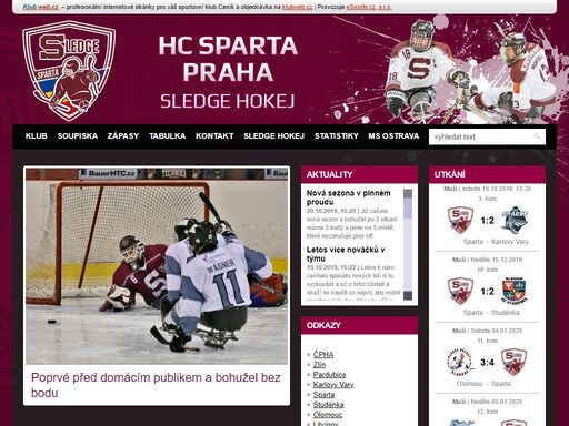 klubový web hc sparta praha sledge hokej