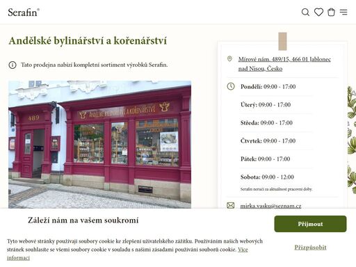 serafinbyliny.cz/prodejny/andelske-bylinarstvi-a-korenarstvi_326