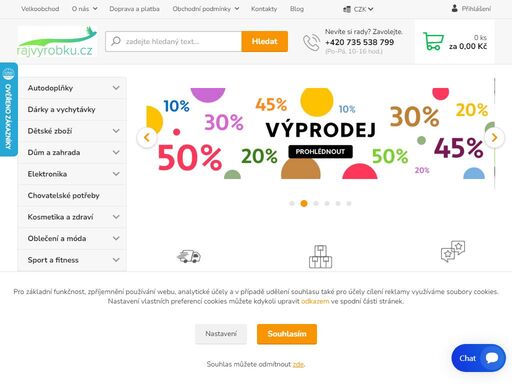 vítejte na e-shopu rajvyrobku.cz. můžete se zde těšit na zboží různých kategorií. nabízíme potřeby pro domácnost, zahradu nebo třeba pro sport.