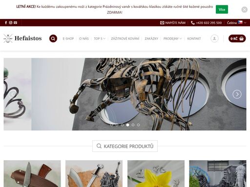 eshop - umělecké kovářství. kované designové výrobky: růže, svícny, sochy, sklenice, ručně vyráběné meče, dýky, sekery. kamenná prodejna rybná - praha 1.