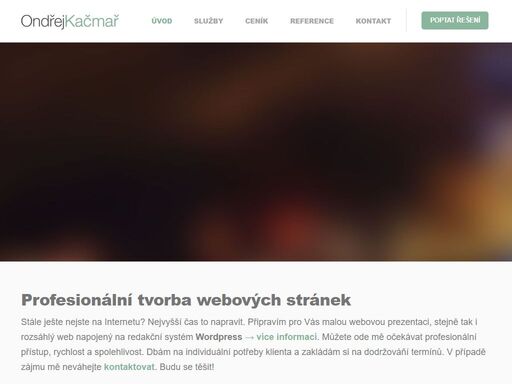 tvořím moderní a funkční webové stránky, včetně možnosti napojení na redakční systém. nabízím možnosti dlouhodobé spolupráce v podobě administrace a správy webů.