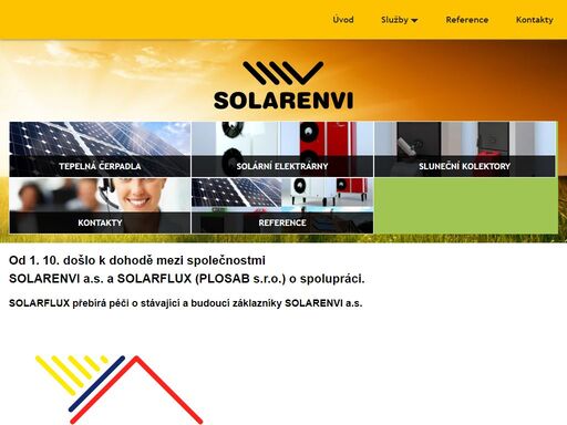 fotovoltaické elektrárny, sluneční kolektory, tepelná čerpadla a kotle, fotovoltaické panely dodávané na klíč.