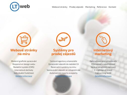 tvorba profi internetových stránek, rezervačních systémů, on-line marketing. redakční systémy, e-shopy, prodej zájezdů, zpracování dat, optimalizace pro vy