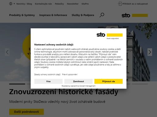 společnost sto s.r.o. je dodavatelem kompletních zateplovacích systémů, fasádních a interiérových omítek, barev a výrobků pro ochranu a sanaci betonu.