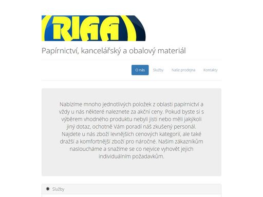 riaa a. s. je společnost sídlící v ústí nad orlicí. nabízí široký sortiment papírenského zboží, 
	který zahrnuje vše od školních potřeb a kancelářských potřeb až po 
	umělecké potřeby nebo obalové materiály. 