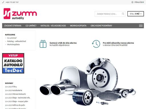 autodíly. kontakt na prodejnu:
tel: +420 775 587 767
tel: +420 775 587 766
 
auto@zumm.cz
mcmol@seznam.cz
 
otevírací doba:
pondělí - pátek
7:30 - 16:00
(přestávka od 11:45 do 12:30)
sobota po tel. domluvě
 
 
 
adresa prodejny:
autodíly zumm
nivnická 917
dolní němčí 68762
 
 
fakturační adresa:
…