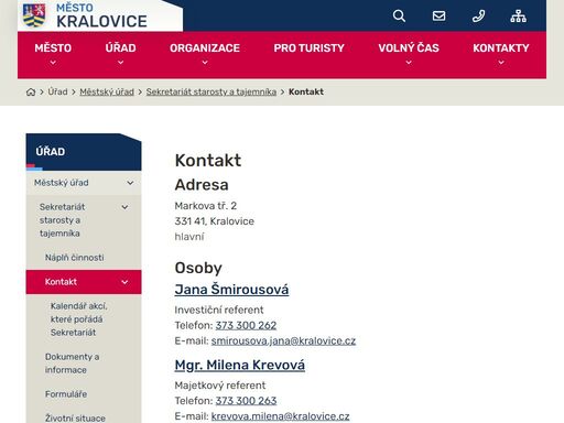 oficiální stránky města kralovice