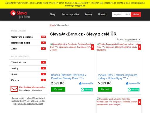 nejvýhodnější slevy, akce, kupóny, vouchery a letáky. ušetřete 40 - 90% z původní ceny. wellness, cestování, hory, masáže, dárky, kosmetika, kadeřnictví, restaurace, jídlo, kurzy, adrenalin