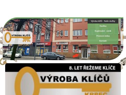 klíče

    výroba klíčů fab, guard, silca, jma, tokoz visací zámky, schránkové, dozické
    prodej vložek obyčejných i bezpečnostních
    prodej zámků a visacích zámků
    prodej doplňků rozlišovače, klíčenky, visačky ke klíčům apod.
    přívěsky na klíče, autovisačky
    výroba klíče podle karty
    systémy generálního a hlavního klíče (sghk) 


štítky na dveře


foto na porcelán (vhodné na hrob)


psí známky


razítka

    datumová
    textová
    datum + text
    číslovací
    paginovací (s automatickým posunem číslic)
    reliefní (pro potřeby vytvoření plastického otisku na dokumentech)
    geocaching
    poštovní
    tabulková
    motivační razítka a humorná hodnotící nejen pro základní a mateřské školy
    turistická
    svatební
    postcrossing