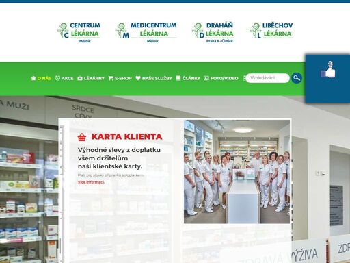 navštivte náš e-shop či 4 lékárny - centrum a medicentrum mělník, draháň(praha 8 čimice) a liběchov, které vám nabídnou vše potřebné pro váš zdravý život.
