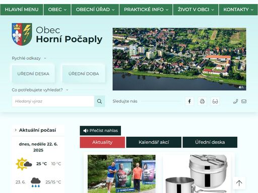oficiální stránky obce horní počaply
