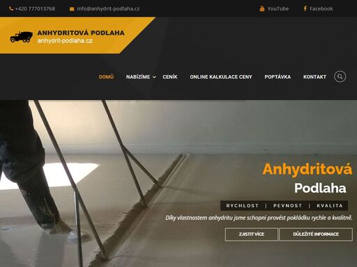 +420 777 013 768, info@anhydrit-podlaha.cz | jsme firma působící po celé čr, která se specializuje na lité anhydritové podlahy. naší první realizaci jsme provedli před více než 15 lety.