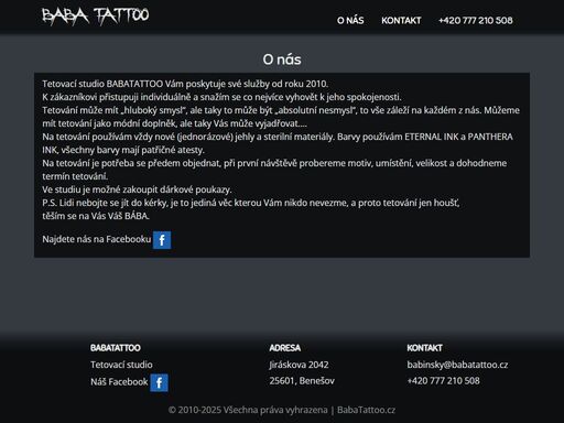 kontakt, tetování, tattoo, tatér benešov