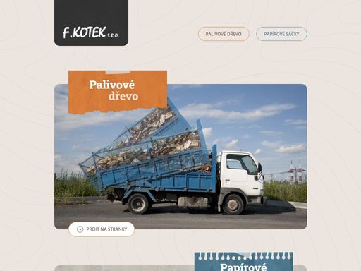 f-kotek s.r.o. / palivové dřevo / papírové sáčky / nové strašecí, rakovník, kladno, slaný