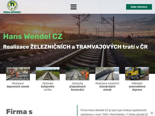hans wendel cz je společnost zabývající se dopravním a kolejovým stavitelstvím v české republice.
