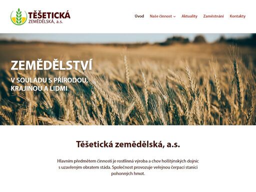 rostlinná výroba a chov holštýnských dojnic těšetice