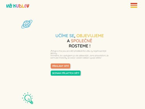  mš kudlov ve zlíně nabízí láskyplné a inspirativní prostředí pro předškolní vzdělávání. podporujeme přirozený rozvoj dětí hravou formou. přihlaste se ještě dnes!