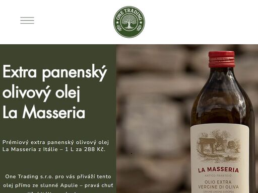 prémiový extra panenský olivový olej la masseria z itálie – 1 l za 288 kč. one trading s.r.o. pro vás přiváží přímo ze slunné apulie – pravá chuť jižní itálie u vás doma.