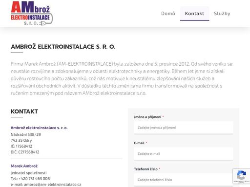 elektromontážní práce a dodávky bytových, domovních a průmyslových objektů