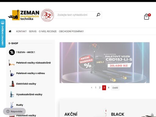 nabízíme paletové vozíky, vysokozdvižné vozíky, zdvihací plošiny a stoly, kladkostroje, rudly,poskytujeme servis.