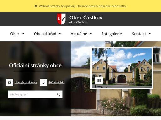 oficiální stránky obce částkov