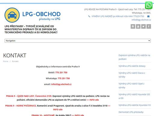 vybráním montážního partnera lpg-obchod.cz zobrazíte všechny údaje včetně mapy.