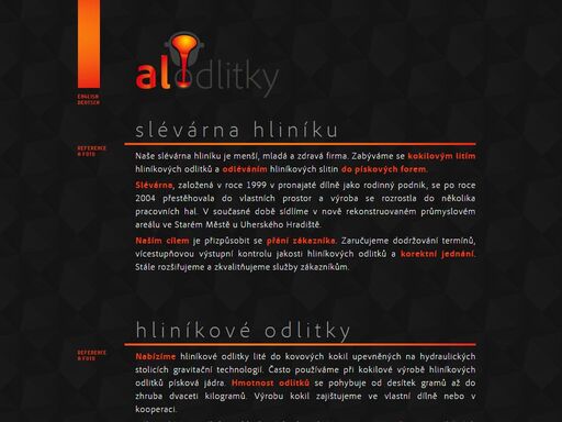 oficiální stránky firmy al-odlitky, s.r.o., slévárny hliníku.