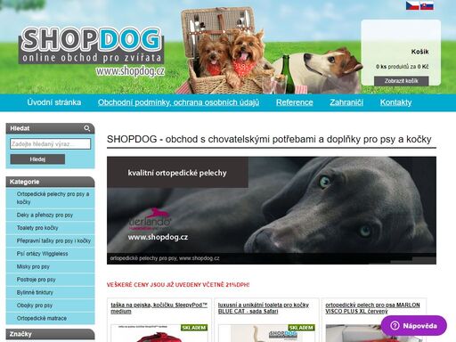 kvalitní chovatelské potřeby a doplňky pro psy a kočky. v našem e-shopu shopdog nabízíme šíroký výběr produktů ze skupin bio krmivo pro psy, ručně vyráběné obojky, vyhřívané vodní pelechy, ručně vyráběné postroje, neoprenové obojky, neoprenová vodítka, misky, bezpečné přenosné tašky pro psy a kočky, bezpečnostní pásy do auta pro psy a mnoho dalšího. budeme se těšit na vaší návštěvu shopdog tým.