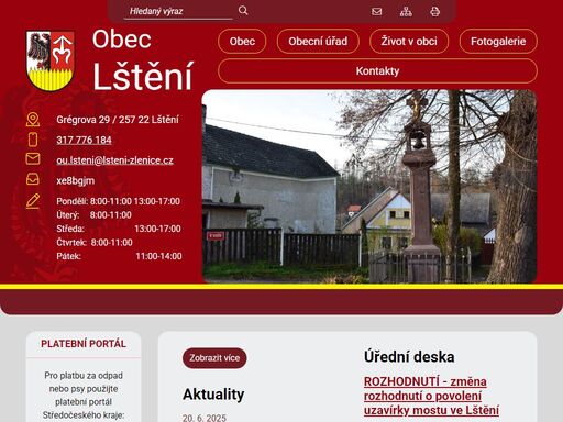 oficiální stránky obce lštění