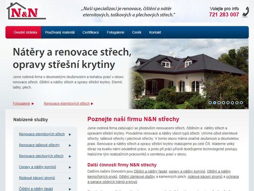 potřebujete opravit střechu? provádíme renovace, opravy, čištění a nátěry eternitových, taškových i plechových střech, opravy a nátěry komínů a klempířských prvků a rizikové kácení.
