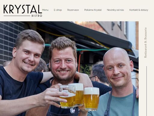 přijďte si užít do krystal bistro. třeba lanýžový tatarák, telecí řízek nebo uzený losos ? k tomu pivo od matušky nebo dobré víno, koktejly ... ? prostě tradiční kuchyně s francouzským šarmem.
