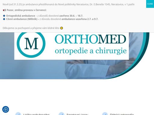 ?? artróza kyčlí, kolen a ramen – konzervativní i operační léčba?? poškození chrupavky – injekce pro obnovu chrupavky?? deformity nohou – hallux valgus,