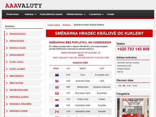 směnárna hradec králové oc kukleny. firma euroexchange se zabývá směnárenskou činností a nabízí online kurzy včetně vip kurzovního lístku směnárna hradec králové.