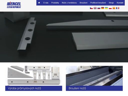 průmyslové nože a pily mercel. výroba a broušení průmyslových nožů s extrémní přesností 0,01 mm na 4000 mm. výroba nožů do délky 4100 mm nebo průměru 600 mm. broušení nožů do délky 4500 mm