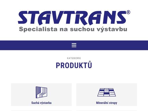 stavtrans - prodej interiérových stavebních komponentů pro suchou výstavbu - velkoobchod, maloobchod, komplexní služby pro stavebnictví