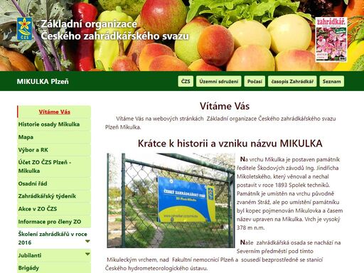 základní organizace zahrádkářů mikulka  plzeň, český zahrádkářský svaz, čzs