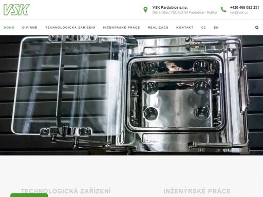 společnost vsk pardubice s.r.o. vyvíjí technologická zařízení, přizpůsobena individuálním požadavkům zákazníků a zajištuje inženýrské práce od návrhu technického řešení zařízení přes konstrukci a zpracování výrobní dokumentace až po výrobu a plný servis v průběhu životnosti zařízení.