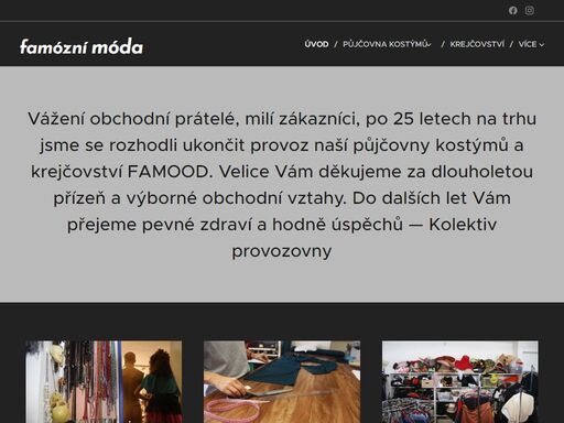 půjčovna kostýmů, úpravy oděvů, výroba maskotů, rekvizity, krejčovské služby