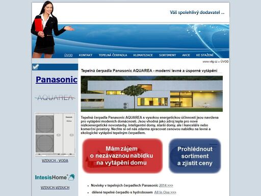 moderní řešení vytápění domácností a menších staveb pomocí tepelného čerpadla. prodej, instalace a servis tepelných čerpadel a klimatizací panasonic