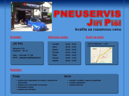 oficiální stránky pneservisu jiřího pišla