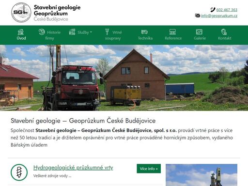 provádíme vrtné práce s více než 50 letou tradicí a jsme držitelem oprávnění pro vrtné práce prováděné hornickým způsobem