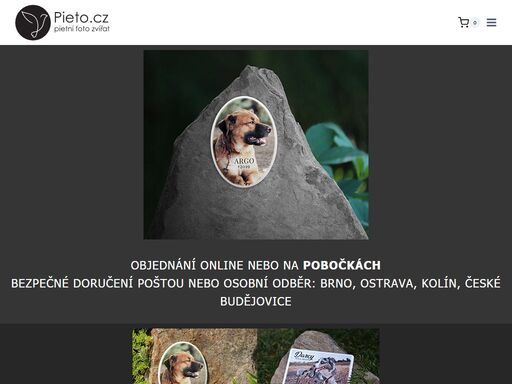 fotografie na zvířecí pomník, které nikdy nevyblednou. krásné a důstojné porcelánové foto na psí hroby, pomníky a náhrobky.