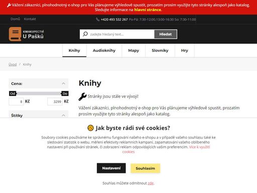 stránky jsou stále ve vývoji!

vážení zákazníci, plnohodnotný e-shop pro vás plánujeme výhledově spustit, prozatím prosím využijte tyto stránky