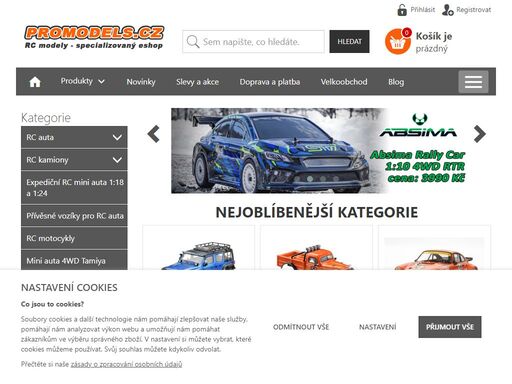 rc auta absima, axial, traxxas, tamiya, scale doplňky pro rc expedice, lipo a nimh baterie, nabíječky, náhradní díly a tuning pro rc auta