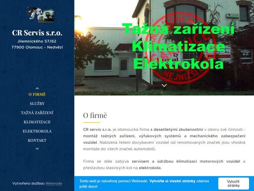 údaje o firmě cr servis s.r.o.