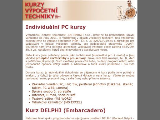 kurzy výpočetní techniky